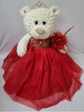 KINNEX COLLECTIONS SINCE 1997 20 Teddy Bear with Elegant Dress (Centerpiece) ~ B16631N-14G (Red/Gold)