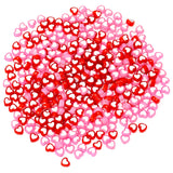 Honbay 400PCS Acrylic Heart Shaped Beads - Red, Pink; 8*6*4mm; Ideal for Jewelry Making & DIY Craft Projects
