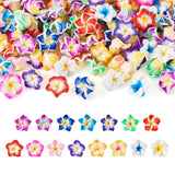 Craftdady 120Pcs Polymer Clay Flower Beads 3D Plumeria Floral Small Spacer Beads Cute Flower Charm Bead 15-16mm for Crafts DIY J