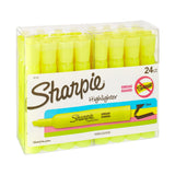 SHARPIE Tank Style Highlighters, Chisel Tip, Fluorescent Yellow, 24 Count