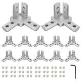 Seekliny 12pcs 3030 3-Way Angel Bracket Corner Connector 3030 Aluminum Extrusion Hardware T-Slot Accessories V-Slotted with Scre
