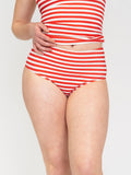 Horizontal Red Stripe High-Waist Bottom