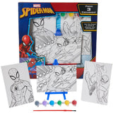 Innovative Designs Marvel Spiderman Canvas Paint Set for Kids with 3 Canvases, Acrylic Paint, Paintbrush, & Easel
