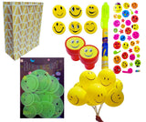 IncyWincy Birthday Return Gift Combo for Kids All Age Group (Set of 10), Smiley Emoji Theme Return Gifts with Glow in Dark, Stam