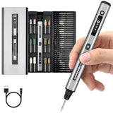 AM ARROWMAX Electric Mini Engraving Pen, HollowCup Motor, 42 Bits with Aluminum Case, OLED, Magnetic Charge, Mini Cordless Rotar