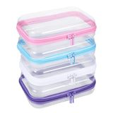 4 Pack Clear Hard Shell Zipper Case, 4 7.5 Plastic Clear Storage Zipper Case, Transparent Waterproof Hard Pouches for Makeup Co