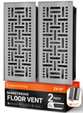 Home Intuition Basketweave Floor Vent Cover 4X10 Inch Floor Register with Mesh Cover Trap Heat and Air Walkable Metal Floor Vent