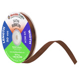Mandala Crafts Brown Satin Ribbon for Crafts - 50 Yards 3/8 Inch Wide Fabric Ribbons for Gift Wrapping, Flower Bouquets, Hair Bo