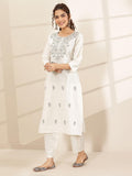 Libas Women'S Cotton Blend Kurta Sets (99688_White_Xxl)