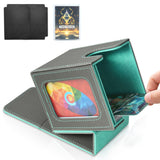 Jaffzora Card Deck Box for MTG Commander, Magnetic Card Display Case,TCG Card Storage Box, Holds 100 Double-Sleeved Cards, Gray