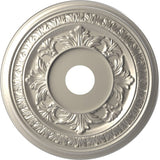 Ekena Millwork CMP19BABAL Baltimore Thermoformed PVC Ceiling Medallion (Fits Canopies up to 7 3/4), 19OD x 3 1/2ID x 1P, Bright