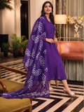 Anni Designer Women'S Rayon Viscose Solid Anarkali Kurta With Pant & Dupatta (Bhagvath Begani-Vks02_L_Begani_Large),Begani,L,,,