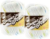 Bulk Buy: Lily Sugar n Cream 100% Cotton Yarn (2Packs) ~ Ombres, Scents, Stripes, Twists ~ 3 oz. Super Size Skeins (Summer Pri