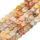 Nitopupu 22pcs Faceted Heart Stone Beads Natural Crazy Lace Agate Bead 8mm Crystals and Healing Stones for Jewelry Making Suppli