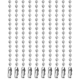 Lemonkey 10Pcs Ball Beads Chain Bulk,Silver Keychain Rings Metal 4 Inch Dog Tag Metal Small Chain with Connectors for Hanging De