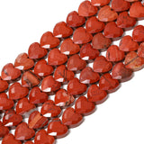 Nitopupu 22pcs Faceted Heart Stone Beads Natural Redstone Bead 8mm Crystals and Healing Stones for Jewelry Making Supplies,Frien