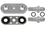 ICT Billet Transmission Cooler Line Adapter Plate with Gasket 6AN Fittings Compatible with 6L80E 6L90E 8L90E Factory Oil Seal Li