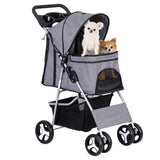 Epetlover 4 Wheels Dog Stroller Folding Pet Strolling Cart for Small Medium Cats Puppies Portable Jogger Travel Camping Puppy Ca