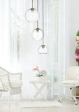 Living District Baxter 3-Light Metal Pendant In Chrome And Clear Finish