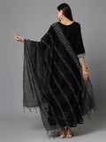 Stylum Women'S Embroidered Rayon Anarkali Kurta With Dupatta (Kdtamsa44_Black, Xxl)