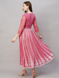 Anni Designer Women'S Georgette Chikankari Embroidered Anarkali Kurti (Kari Wine-Kds_L_Wine_Large),Wine,L,Georgette,Anarkali,