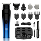 Beard Trimmer for Men, 5-in-1 Cordless Hair Clipper Kit with Foil Razor, Waterproof Body, Nose & Ear Groomer, Precision Trimming