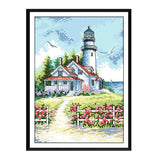 Myaddiction Stamped Cross Stitch Kits Patterns Embroidery Needlepoint Kit Seaside Lighthouse
