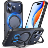 Anqrp 360 All-in-ONE Stand Case for iPhone 17 Pro Case with Rotatable Magnetic Kickstand Ring Holder, Compatible with Mag-Safe,