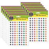 Colorful Paw Prints Mini Stickers, 3/8Dia, 528 Per Pack, 12 Packs