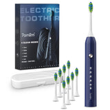 7AM2M Sonic Electric Toothbrush for Adults and Kids, with 8 Brush Heads and Travel Case,5 Modes with 2 Minutes Built in Smart Ti