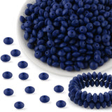 Kovict 300Pcs 12mm Silicone Lentil Beads, Silicone Spacer Beads for Necklace Bracelet Keychain Pens Craft(Navy Blue)