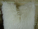 Plutus Brands Plutus Curly Mongolian Fur White Handmade Throw Pillow, 20 X 36