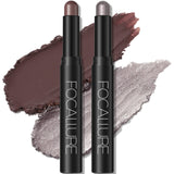 FOCALLURE 2 Pcs Cream Eyeshadow Stick,Brightener Eyeshadow Pencil Crayon,Highlighter Eye Shadow Stick Sets with Crease-proof For