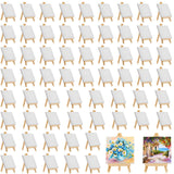 Mimorou 32 Pack Mini Canvas with Easel Sets for Painting Small Art Stretched Canvas Panels Pack with Sturdy Wood Display Easel f