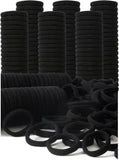 200PCS Black Hair Ties for Women & Girls Men Kids Toddler - Seamless, Thick, No Damage Elastic Hair Bands for Ponytails, Workout