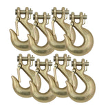 Mytee Products (8 Pack G70 5/16 Clevis Slip Hook with Latch 4,700 LBS WLL Heavy Duty Grade 70 Safety Chain Hook for Trailer T