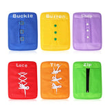 Learn to Tie Your Shoes Dressing Board Montessori Mobile Sensory Board Travel Therapist Life Skills Development Toy - Zip,Button