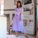 Anni Designer Women'S Rayon Blend Straight Solid Kurta With Pant (Janpad Purple_Xxl_Purple_Xx-Large),Purple,2XL,Rayon Blend,Regular,