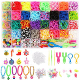 Hubture Loom Band Bracelet Making Kit For Kids | 2500+ Colorful Rubber Bands With Alphabet Beads, Charms, SClips, Weaving Tools