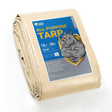GUARD SHIELD Beige Tarp Heavy Duty Waterproof 12x24 Feet Outdoor Poly Tarps Cover Square Thick UV Resistant Canopy Tarpaulin wit
