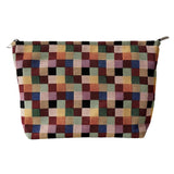 itgowisa Stylish Checkered Canvas Makeup Bag - Travel Cosmetic Organizer (10.6 x 7.1 x 2.8 Inches), Large Cosmetic Bag, Colored