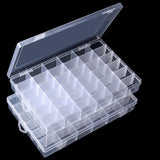 Gospire 2PCS 36 Grids Clear Plastic Jewelry Box Organizer Storage Container with Removable Dividers