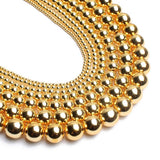 Song Xi 18K Gold Hematite Beads Round Loose Beads for Jewelry Making DIY Bracelets and Necklaces 8mm/45pcs
