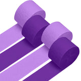 4 Crepe Paper Streamers Rolls, 328ft Pack of Purple and Dark Purple Crepe Paper for Women Girls Birthday Mothers Day Wedding Bab