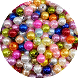 Tingoons 200pcs 10mm Pearl Beads with Hole Round Loose Luste Craft Beads for Home Decoration Vase Fillers DIY Craft Making Jewel