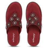Ortho Joy Doctor Fancy Footwear For Women || Orthopedic Women'S Fancy Slipper/Sandal For Women,Maroon,8,B0CS3BFDV8