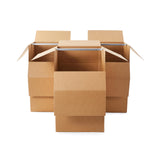Amazon Basics Wardrobe Clothing Moving Boxes with Bar - 24 x 24 x 40, 3-Pack, Brown