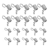 Krijuess 20Pcs Bead Clamps for Jewelry Making to Prevent Beads from Falling (10 Large and 10 Small)