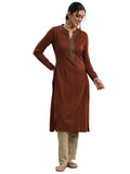 Libas Women'S Wool Regular Kurta (58145W_Rust