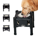 Pawque Elevated Dog Bowls, 80Oz Stainless Steel Water Feeder with 3 Adjustable Heights, Anti-Spill Design for Small to Medium Si